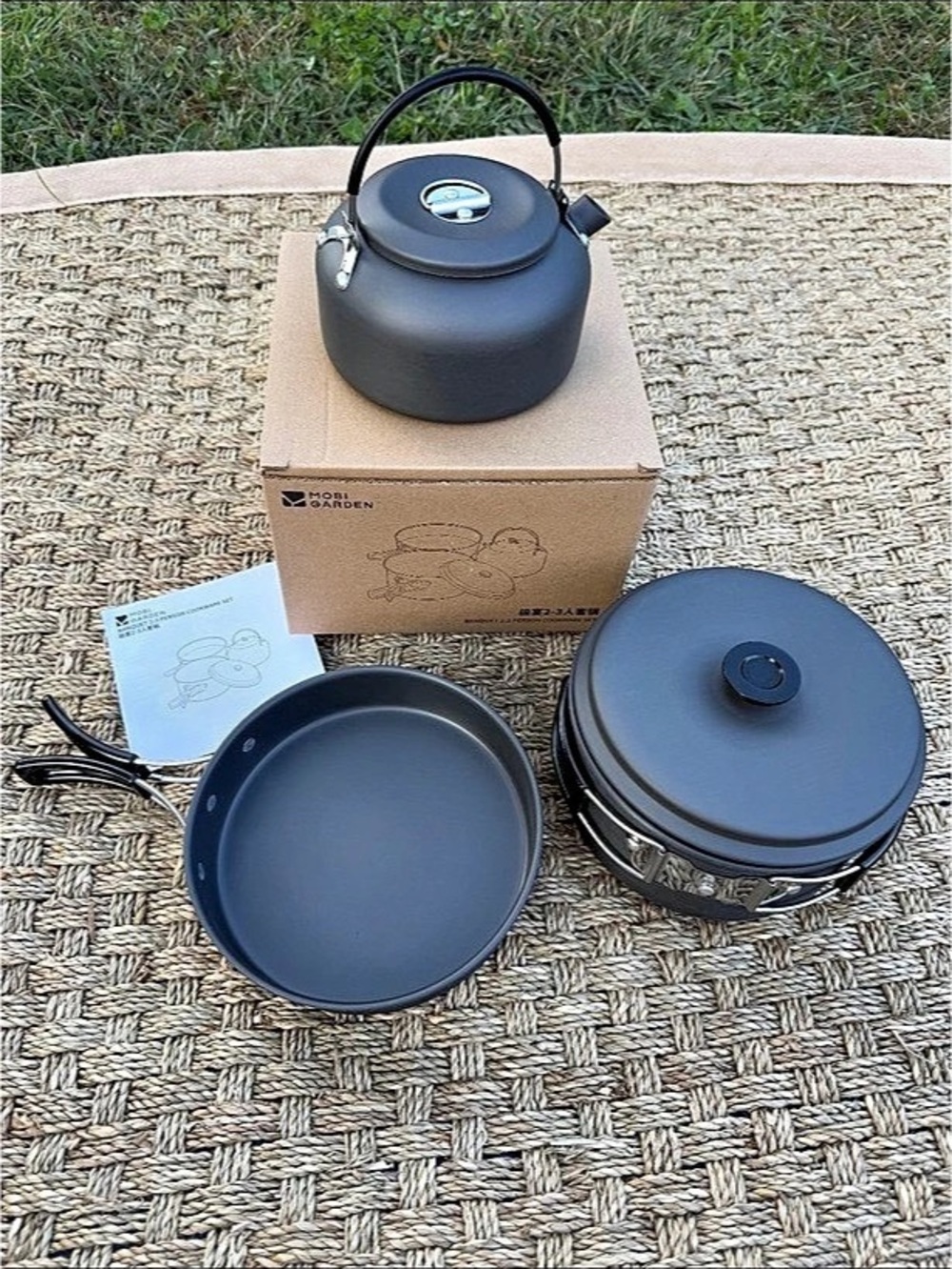MOBI GARDEN Banquet 2-3 Person Cookware Set Black